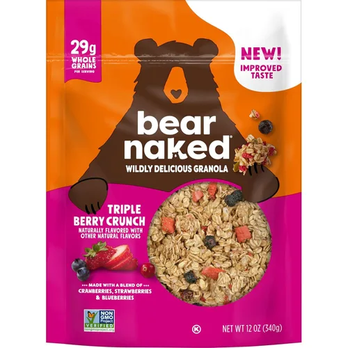 Vista 9 de Bear Naked - Cereal de granola, vegano, snacks de desayuno, triple baya (6 bolsas)