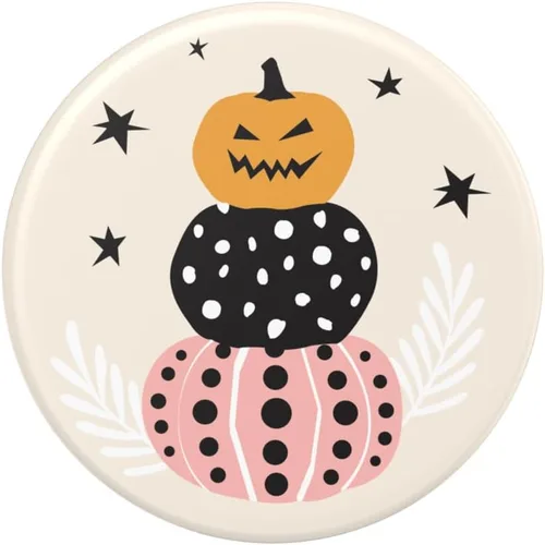 Vista 5 de PopSockets Agarre para teléfono con soporte expandible, adhesivo, PopSocket de Halloween - Pila de calabazas