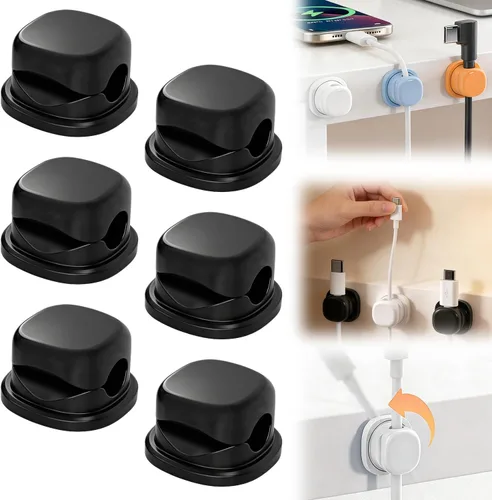 Vista 7 de Soporte organizador de cables,Gestor de cables de escritorio Mezcla (6 unidades)