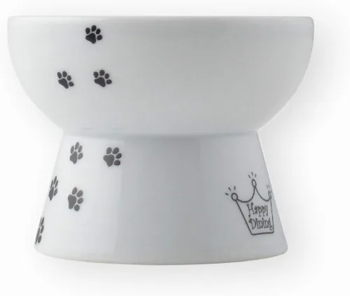 Vista 2 de Necoichi - Cuenco elevado de cerámica para gatos, apto para bigotes (gatos, mini)
