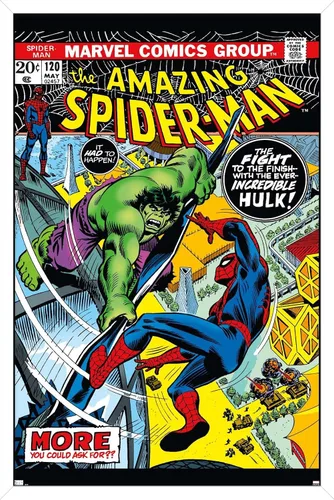 Vista 13 de Marvel Comics Amazing Spider-Man #120 - Póster de pared, 22.4 pulgadas de largo x 14.7 pulgadas de ancho, versión enmarcada de madera de granero