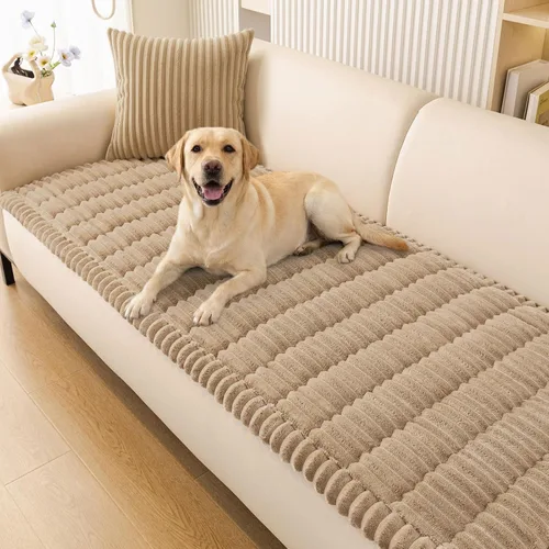 Vista 29 de Smiry - Funda para sofá para perros lavable, fundas para sofá de mascotas no deslizantes y peludas para sofá de 3 cojines, aptas para mascotas