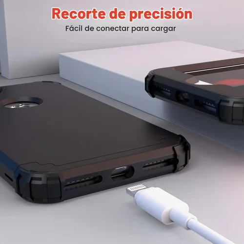 Vista 8 de IDweel Funda para iPhone 8 Plus, Funda para iPhone 7 Plus con Protector de Pantalla de Vidrio Templado, 3 en 1 Resistente a Golpes Delgada Híbrida