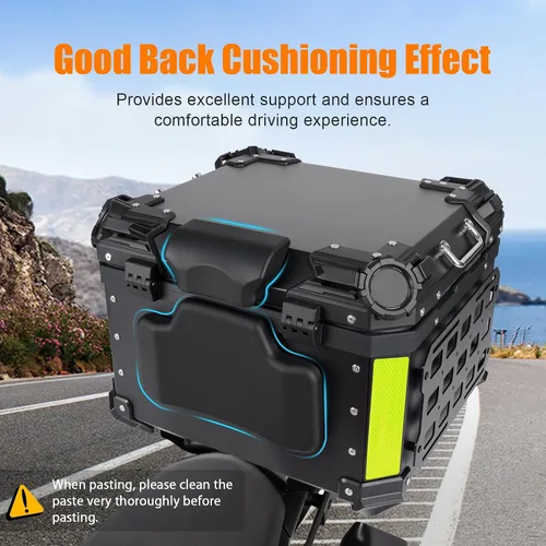 Vista 5 de Caja Superior de Motocicleta de 55L con Panel Molle Caja Superior Universal para Motocicletas Adecuada para Guardar Cascos y Equipaje