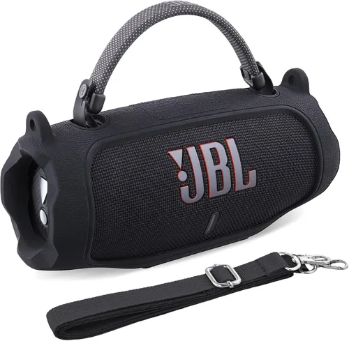 Vista 36 de Funda de silicona compatible con JBL Charge 5 Altavoz Bluetooth portátil impermeable (Cubierta de silicona negra)