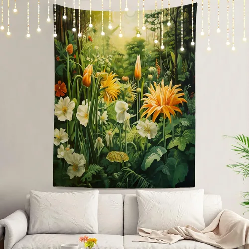Vista 80 de Shrahala Modern Abstract Artwork Wall Tapestry, Orange Black Beige Wall Hanging Large Tapestry Decoration Polyester Fiber White Hem Around for Dorm