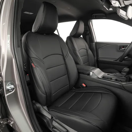 Vista 27 de EKR - Juego completo de fundas de asiento de cuero para automóvil de ajuste personalizado (color negro)