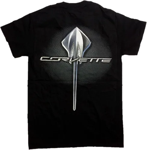 Vista 2 de Chevy Corvette Stingray C7 Logo Emblem T-Shirt 100% Cotton Preshrunk - Black