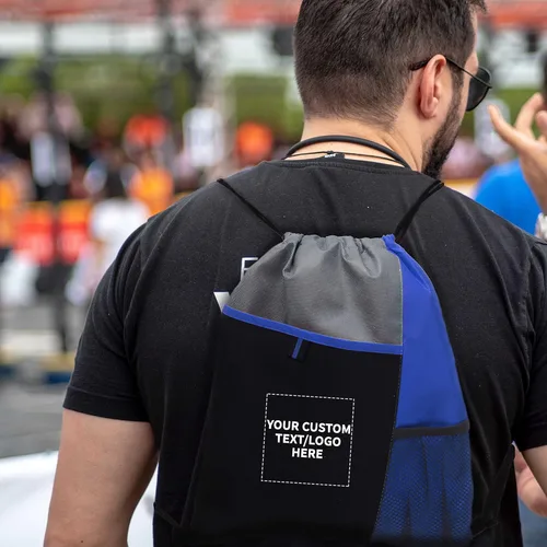 Vista 21 de DISCOUNT PROMOS Juego de mochilas con cordón no tejidas personalizadas de 10/50/100, paquete personalizado a granel