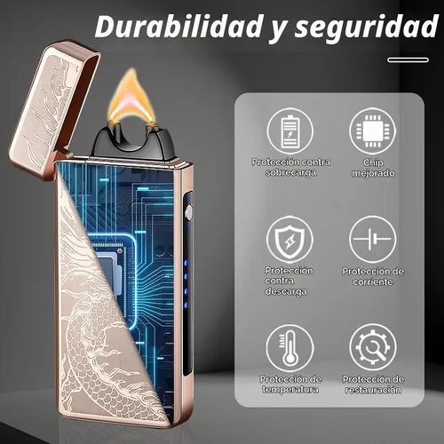Vista 5 de Dragon - Encendedor eléctrico de arco – Encendedor de plasma recargable USB C para campamento, iniciadores de fuego, velas y equipo al aire libre