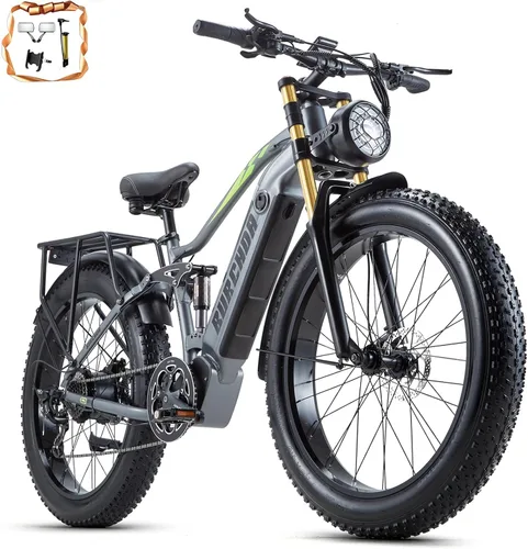 Vista 11 de Electric Bike for Adults 1500W Peak 30 MPH E-Bike 70-140 Mile, 48V 20/40 Ah Removable Battery, 26" Fat Tire Electric Dirt Bike, Full Suspension