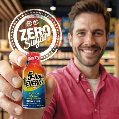 Vista 6 de 5-hour ENERGY Sabor a bayas, 30 unidades, inyección energética de 1.93 onzas líquidas, fuerza regular, aminoácidos, vitaminas B, sin azúcar y cero