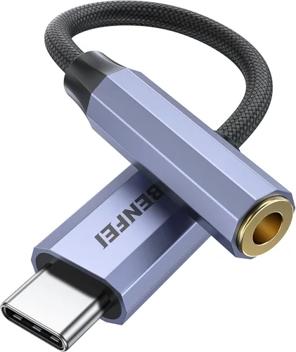 Vista 8 de BENFEI Adaptador USB C a conector de audio con chipset DAC, USB-C a auriculares hembra de 0.138 in compatible con iPhone 15 Pro Max/15 Pro/15