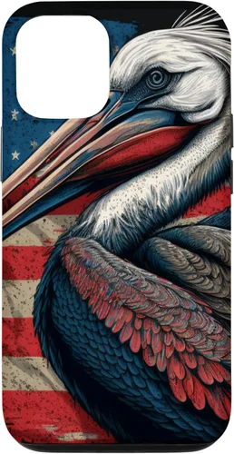 Vista 28 de Funda para iPhone 16 Pelican Bird Patriotic Vintage American Flag Pelícano