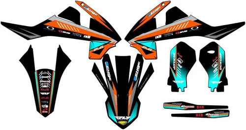 Vista 7 de Kit de base gráfica SX 65 Surge Black Senge 2019-2023 compatible con KTM