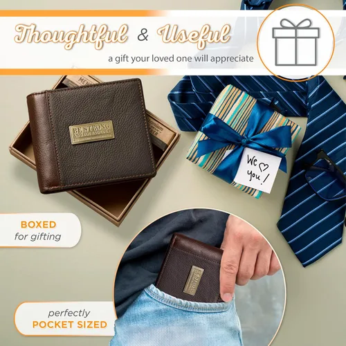Vista 8 de Christian Art Gifts Cartera de cuero genuino para hombre Fuerte y valiente con incrustaciones de latón " Deuteronomio 316 versículo de la Biblia
