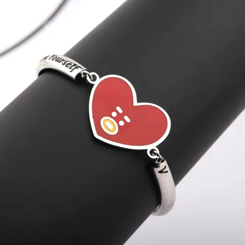 Vista 3 de MTYCTWED Love Yourself Pulsera Kpop Star Charm Pulsera de doble bucle regalo inspirador para amantes de la música, regalo de joyería para niñas