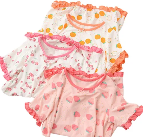 Vista 3 de Camisón de princesa de verano para niñas, pijama modal de manga corta