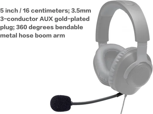 Vista 3 de UNCLE LIGHT Micrófono de juego de repuesto para JBL Quantum 100 (Q100) auriculares para juegos en PCXboxPSSwitchMAC, micrófono de pluma desmontable