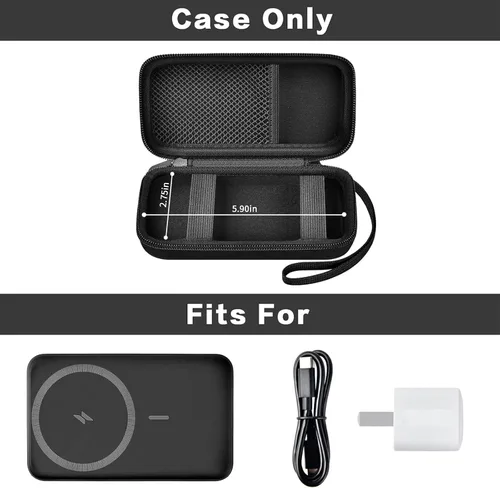 Vista 2 de Estuche para la batería magnética Anker de 10,000 mAh, cargador portátil inalámbrico plegable, soporte para 633/622/621/321 de 5,000 mAh Power Bank