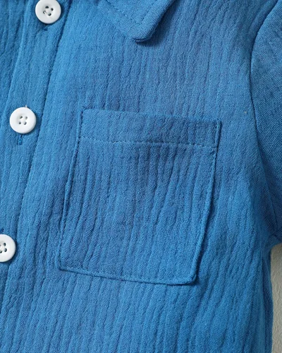 Vista 5 de Yhnslsf Ropa de verano para bebé, conjunto de pantalones cortos, camisa de manga corta para niños pequeños