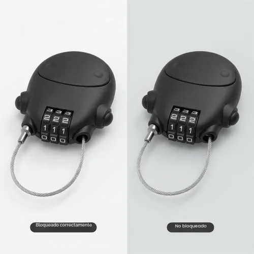 Vista 8 de QWORK Cerradura retráctil de cable combinada, paquete de 2 cables de acero ajustables de 30 pulgadas, bloqueo de contraseña de seguridad