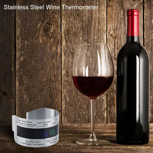 Vista 6 de Termómetro de vino con forma de botella de vino, detector de temperatura de vino con pantalla LCD para vino tinto de cerveza, termómetro instantáneo
