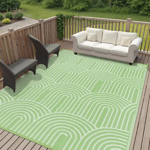 Vista 53 de Anidaroel Alfombra de área para exteriores para patio, 4 x 6 pies, impermeable, reversible, alfombra de paja de plástico para exteriores, alfombra