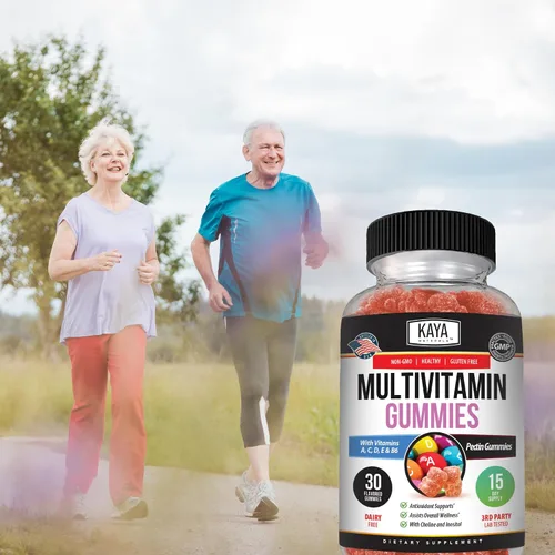 Vista 8 de Kaya Naturals Gomitas multivitamínicas para adultos, biotina, vitamina A, B-12, C y E, incluyendo zinc, ácido fólico, sabor a fresa - Multivitaminas