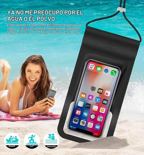 Vista 2 de HiRui - Bolsa universal impermeable para teléfono, negro, grande