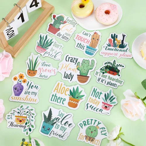 Vista 3 de Kanayu 16 imanes de nevera divertidos para plantas, juego de palabras para plantas, decoración magnética para el hogar, cocina, decoración magnética