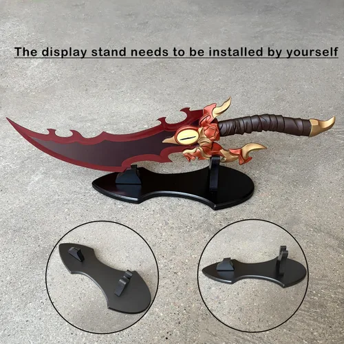 Vista 8 de Espada de Baran de metal de 24.8 pulgadas con soporte de exhibición para colección, versión Cosplay-Eye