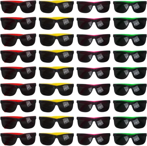 Vista 2 de Funny Party Hats Gafas de sol de neón - Paquete de 36 - Gafas de sol a granel - Gafas de fiesta - Fiesta en la piscina - Recuerdos de fiesta