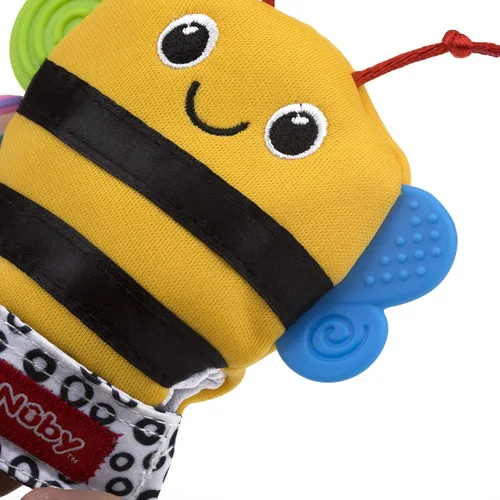 Vista 2 de Nuby Happy Handimals - Manopla de dentición, abeja