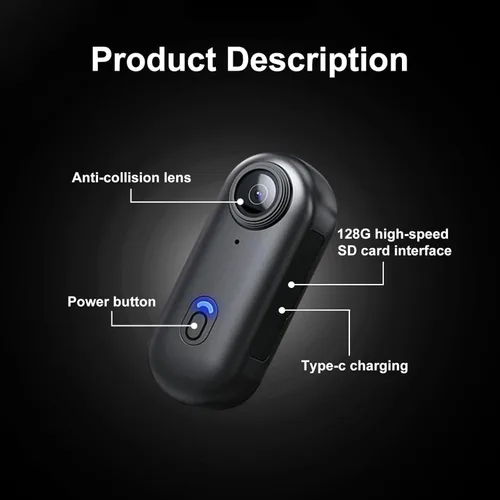 Vista 11 de JETO 4K mini cámara 32GB, cámara POV de la motocicleta de EIS
