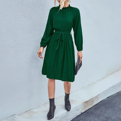 Vista 4 de Vestidos de otoño para mujer, vestidos de invitados de boda para mujer, vestidos semiformales para mujer, otoño e invierno, moda casual