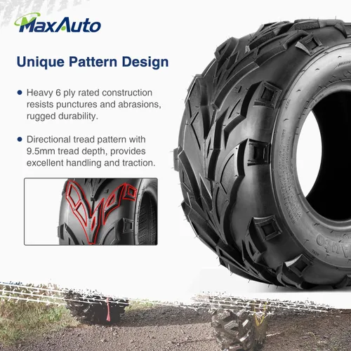 Vista 4 de MaxAuto Neumáticos ATV 16x8-7 16x8x7 Go Kart Quad Neumáticos 6 PR sin cámara todo terreno UTV, paquete de 2