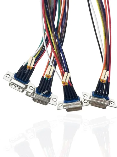 Vista 5 de Lsgoodcare 4 conectores RS232 DB9 Serial VGA 9 Pin Hembra 2 filas Tipo de soldadura Enchufe D-SUB Macho Conector de enchufe con cable de 11.81