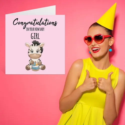 Vista 7 de Stuff4 Nueva tarjeta de bebé niña – Nueva hija – Tarjetas de felicitación para recién nacido, tarjetas de felicitaciones bien hechas, regalos