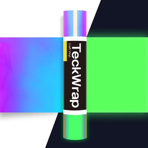 Vista 8 de TECKWRAP - Hojas precortadas de vinilo adhesivo que brilla en la oscuridad, apariencia mate, para manualidades, paquete de 6 hojas de 12 x 12