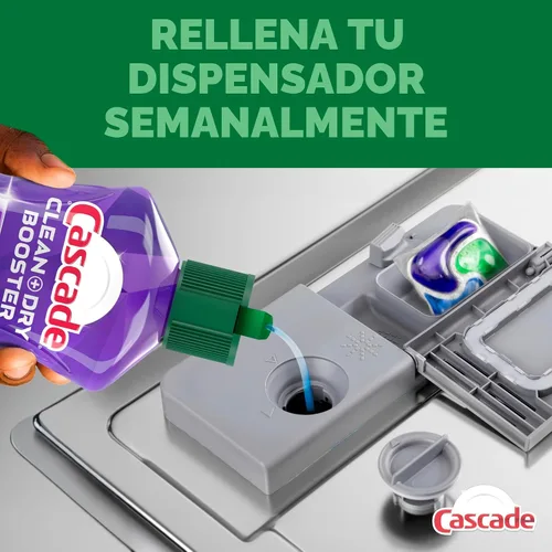 Vista 6 de Cascade Rinse Aid Clean & Dry Booster Dishwasher Liquid, Gel & Detergent Pods for Sparkling Clean Dishes, Dishwasher Soap, Tablets & Rinse Aid Dry