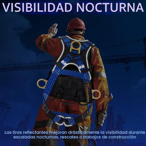 Vista 7 de Arnés de seguridad Trsmima con protección contra caídas, arnés de cuerpo completo para hombre