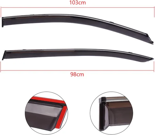 Vista 6 de FINDAUTO Deflector de ventana lateral, protectores de lluvia, deflector de ventana lateral, 4 piezas, apto para 2013-2017 para Honda para Accord
