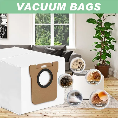 Vista 4 de Bolsa para el polvo compatible con Dreametech D10 Plus Robot Aspirador Bolsas Accesorios para recoger basuras Paquete de 6