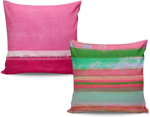 Vista 14 de Juego de 2 fundas de almohada, arte abstracto de 16 x 16 pulgadas, cuadradas, decoración del hogar, fundas de almohada decorativas para sofá