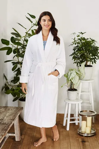 Vista 6 de Lands' End Bata de baño larga de rizo de algodón para mujer