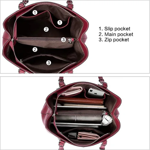 Vista 3 de BOSTANTEN Bolso de cuero genuino bolso de hombro suave diseñador superior manija monederos y carteras de cuero para las mujeres RFID bloqueo