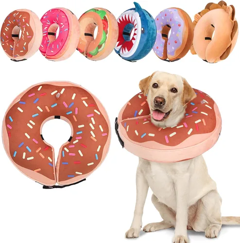 Vista 10 de BEAUTYZOO Alternativa al cono para perro después de la cirugía para perros grandes, medianos y pequeños, collar de cono inflable suave para perros