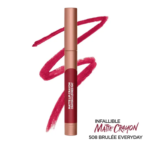 Vista 2 de L'Oréal Paris Infallible Matte Lip Crayon Brulee Everyday (el embalaje puede variar)