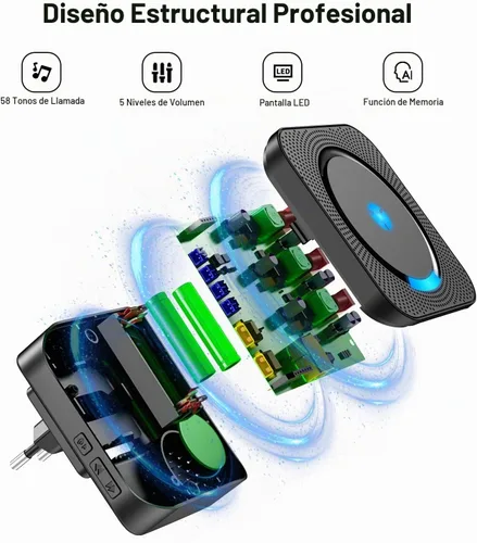 Vista 2 de Extensor de timbre de puerta inalámbrico para Blink - Compatible con Blink Doorbell (Gen 1), 1 extensor de timbre de video y 2 receptores